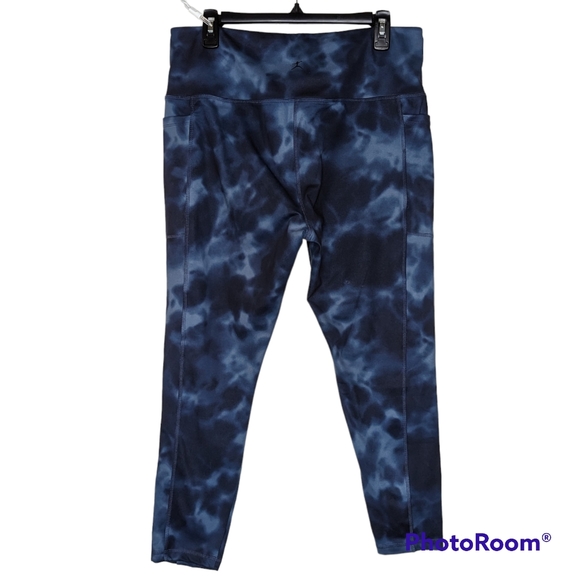 Danskin Leggings Womens Sz XL (16) Blue Super Soft Side Pockets Moisture Wicking - Picture 2 of 15